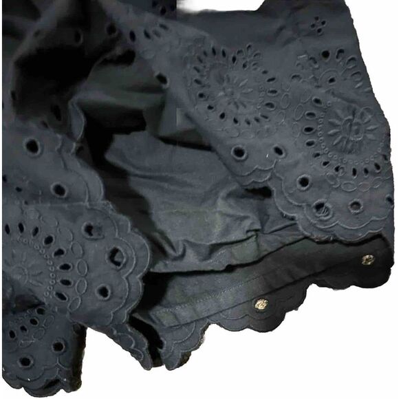 Ann Taylor Loft Navy Eyelet Fully Lined Flat Front Shorts Scalloped Hem SZ S - Picture 5 of 9